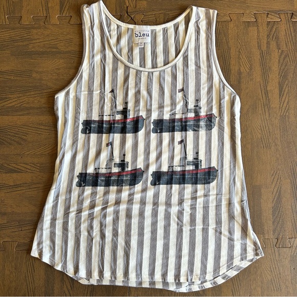Everette Bleu | Ship Stripped Tank Top | Size S - Picture 1 of 8